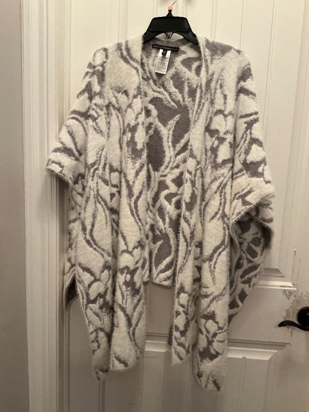 White House Black Market Grey/white marbled Poncho/Cape